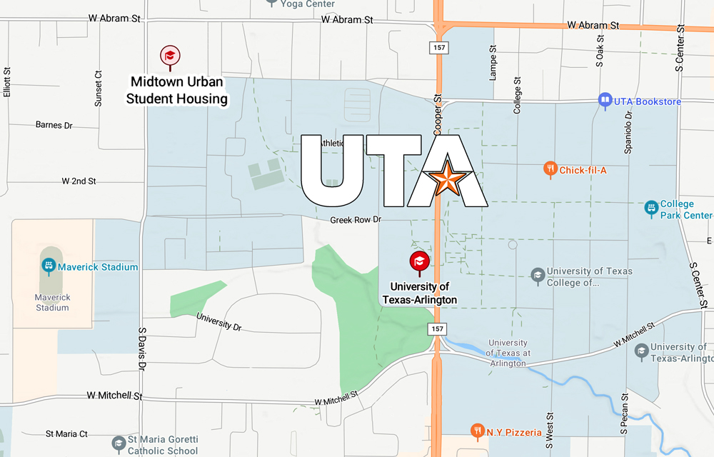 Midtown Urban Near UTA Campus Map